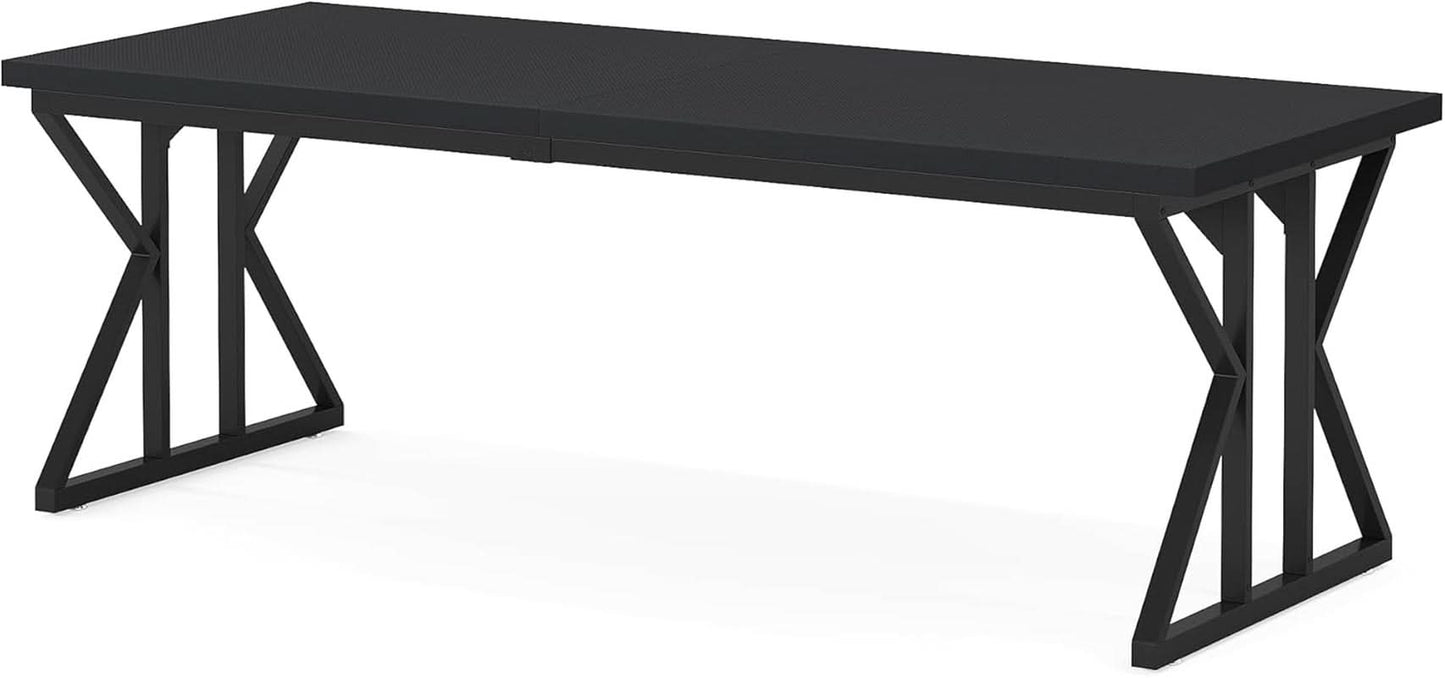 78.7 Inch Black Executive Desk Home Office Computer Desk