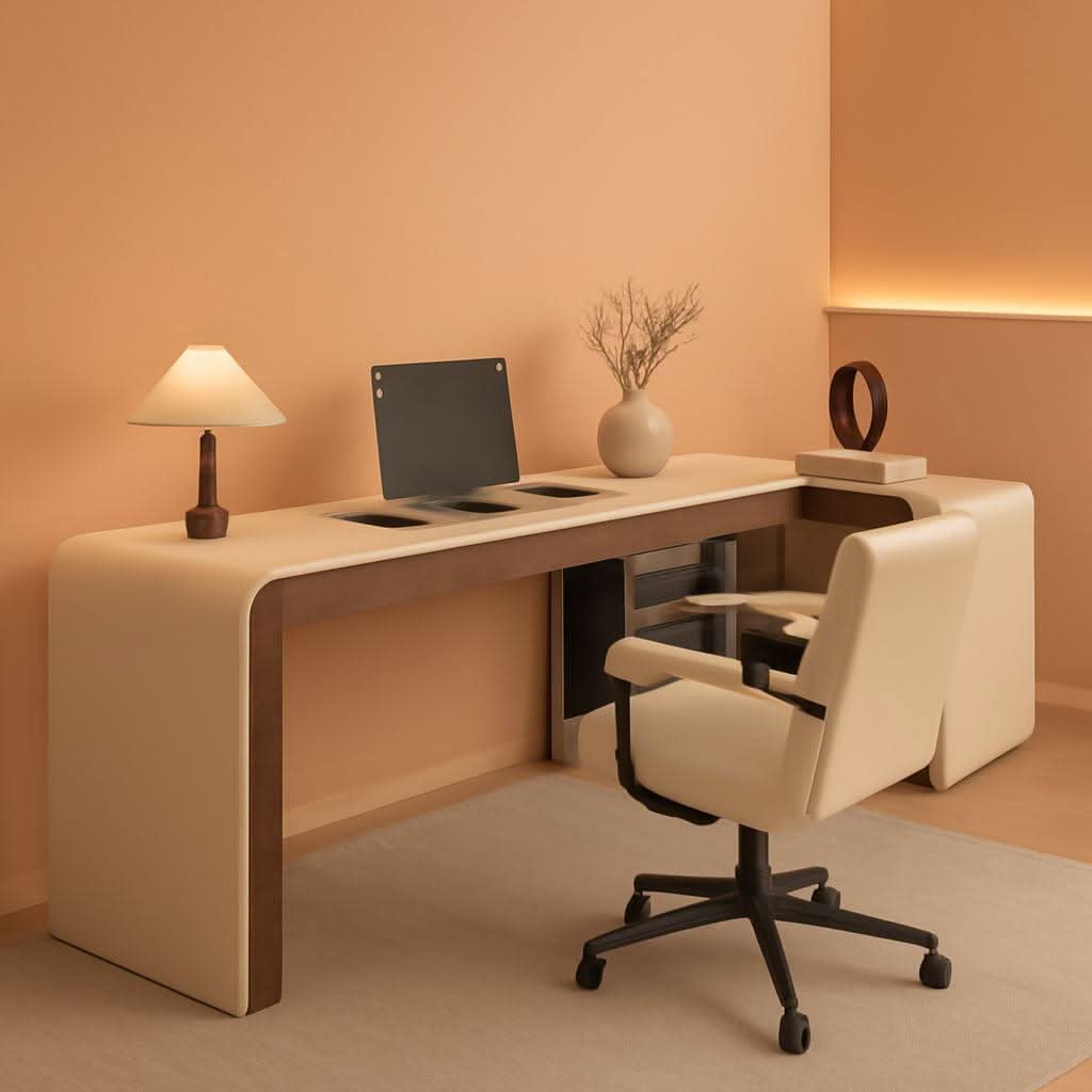 Modern Executive home office collection - sleek desk with integrated charging