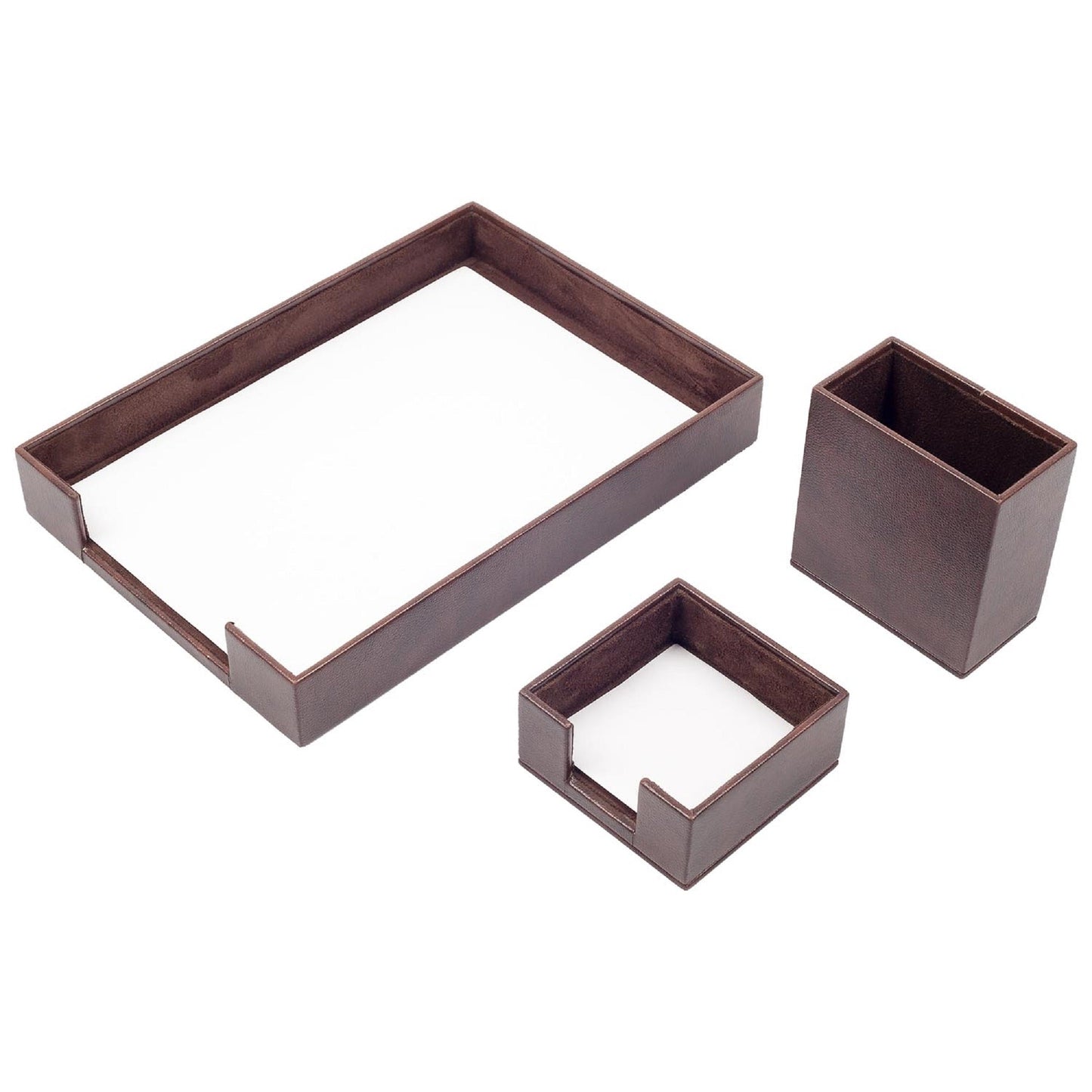 MOOG Leather Desk Set-3 Accessories-Single Document Tray - Orange - 3 PCS