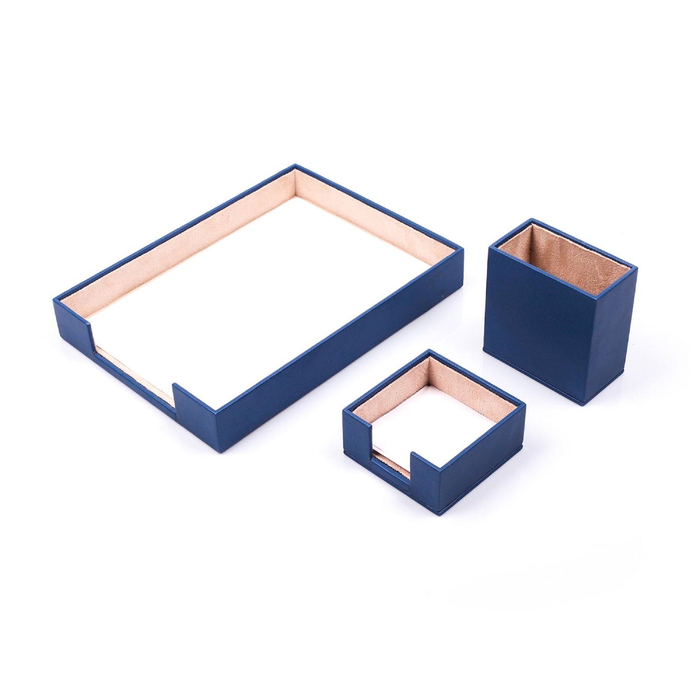 MOOG Leather Desk Set-3 Accessories-Single Document Tray - Orange - 3 PCS