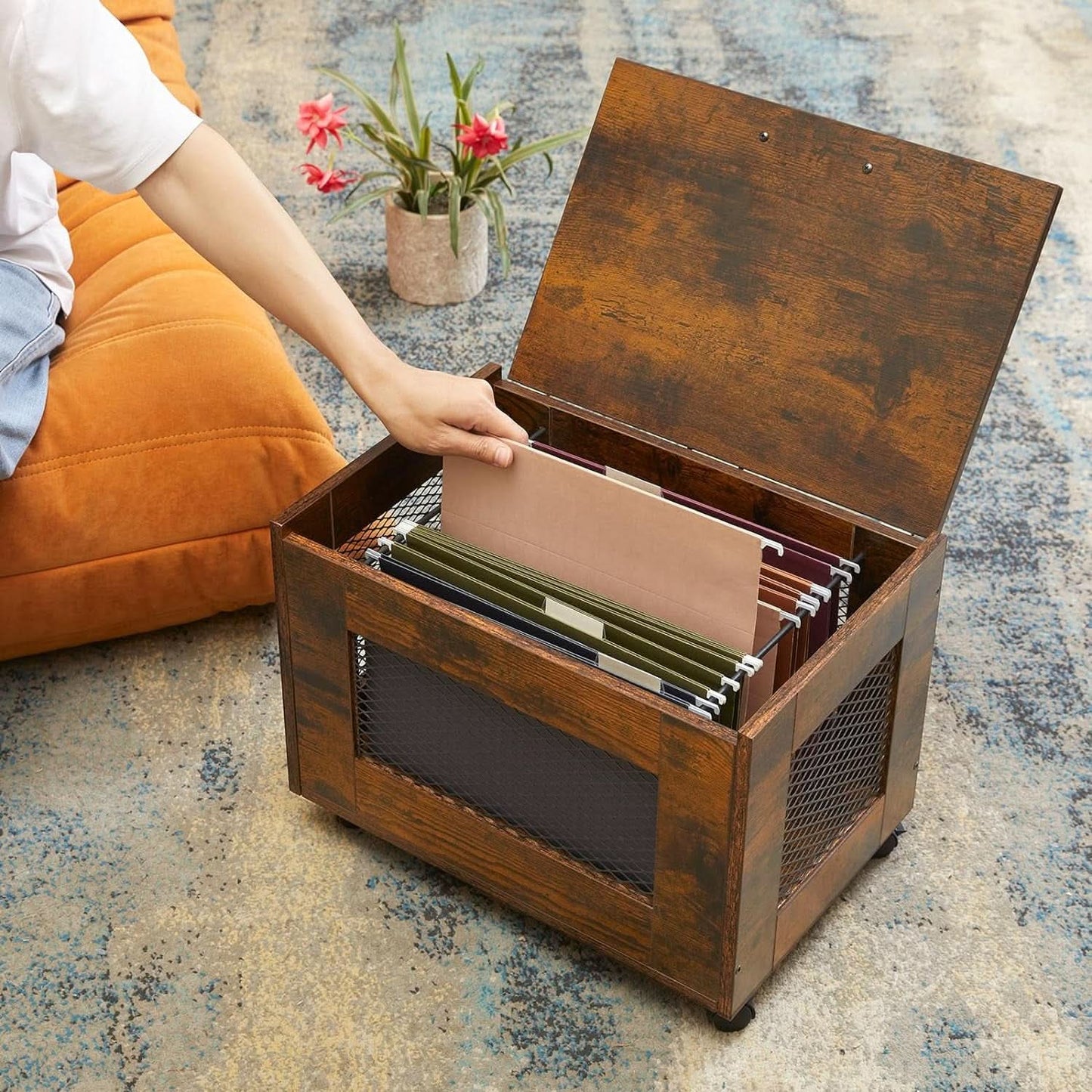 Rolling File Cabinet With Hanging Folders For Mobile Office