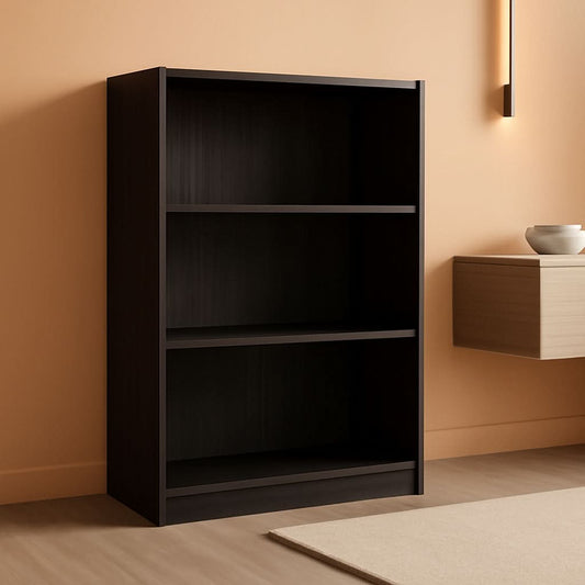 Pasir 3 tier open shelf bookcase in dark espresso, 31 inch
