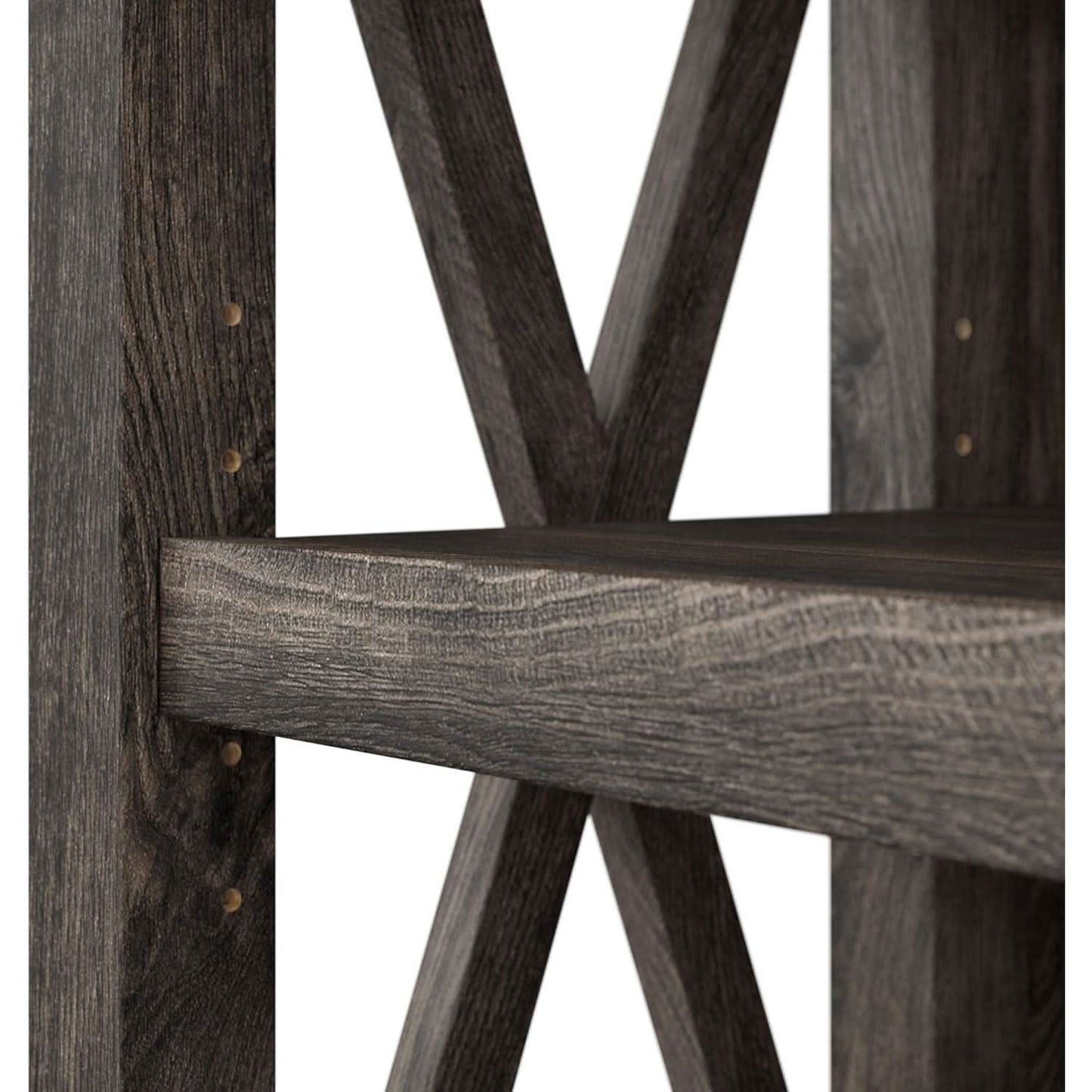 Bush Furniture Tall 5 Shelf Bookcase Dark Gray Hickory