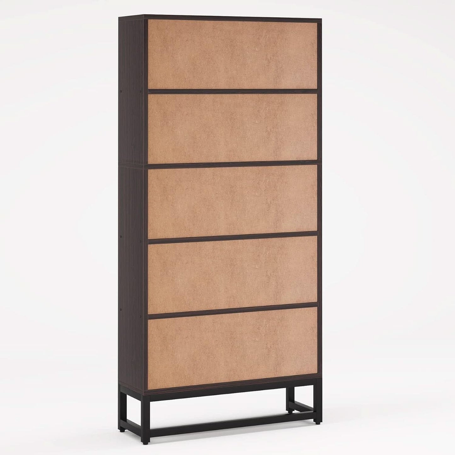 Tall Bookcase And Bookshelf 70.8 Inch Sandalwood Shelving