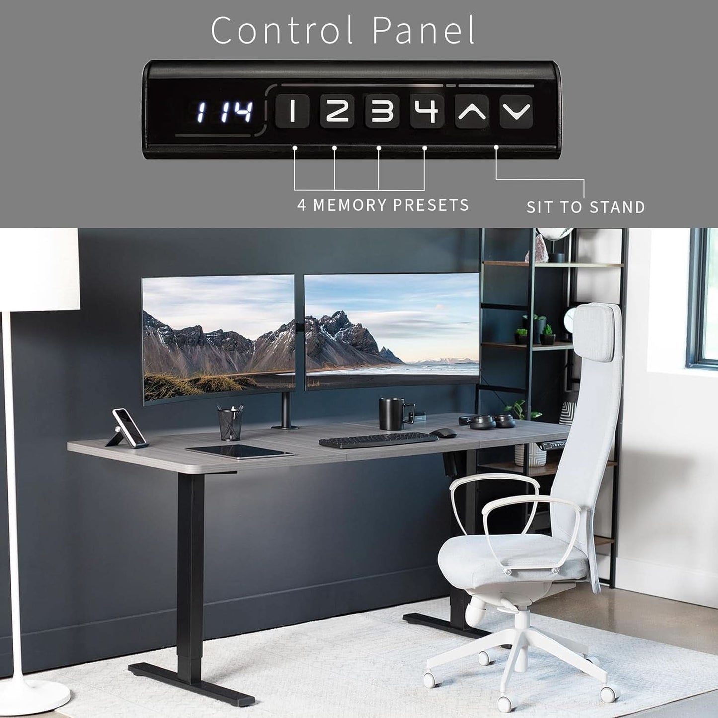 Electric Standing Desk 71x30 Memory Height Adjustment