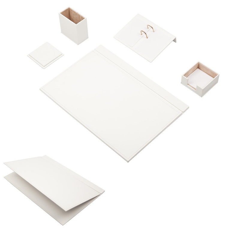 MOOG Leather Desk Set-5 Accessories -Turquoise- 5 PCS