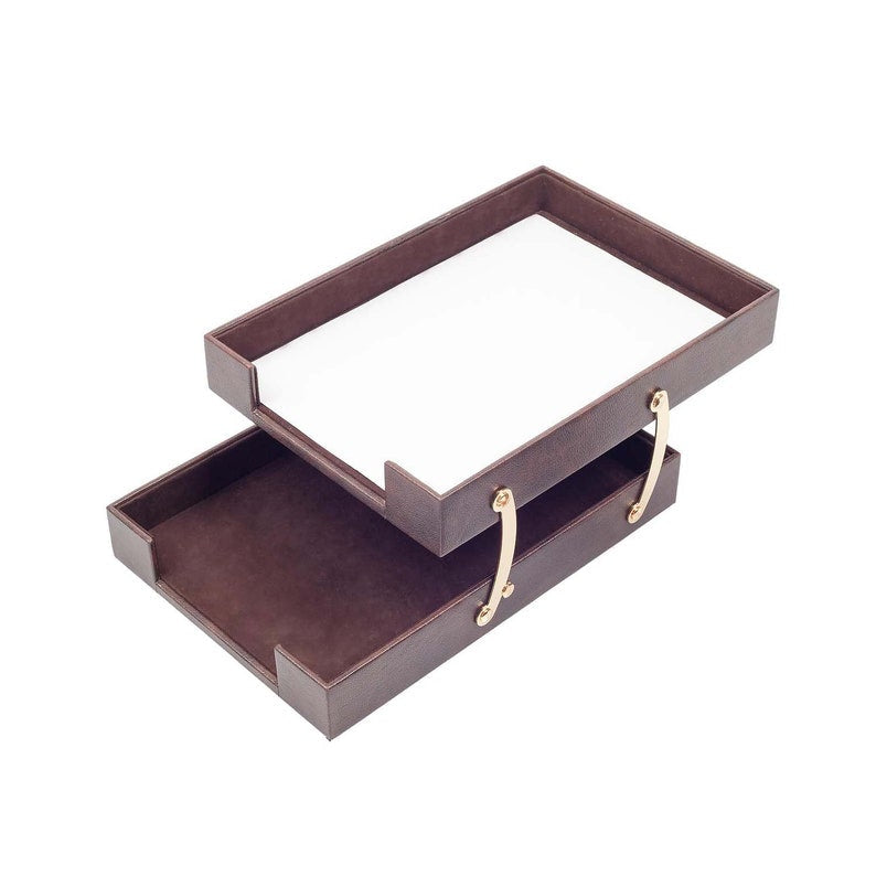 MOOG Leather Double Document Tray