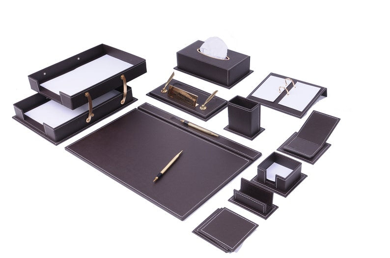 MOOG Luxury Desk Set- 14 Accessories -Black- 14 PCS