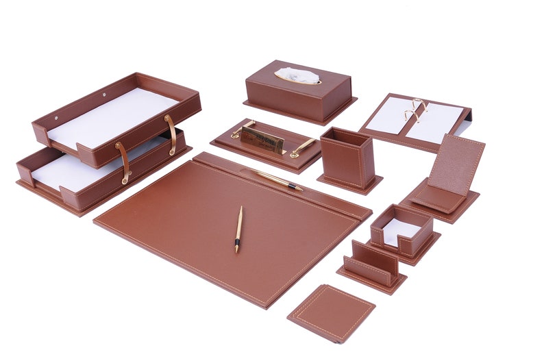 MOOG Luxury Desk Set- 14 Accessories -Blue- 14 PCS