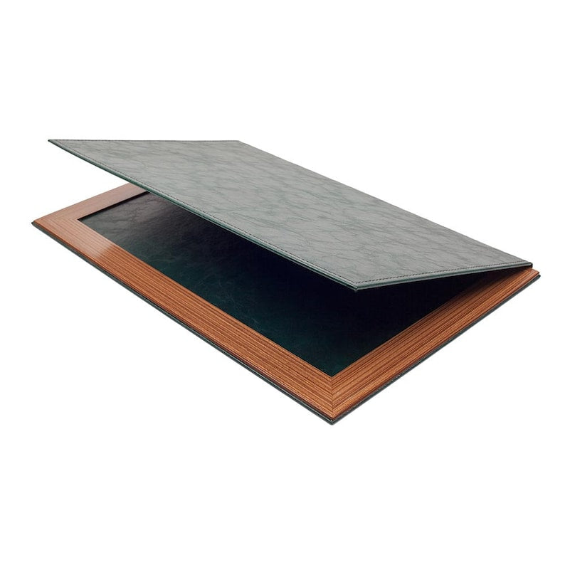 MOOG Leather Desk Pad With Wood Combination - White Leather